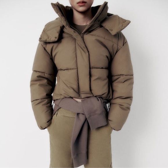 ZARA RUBBERIZED PUFFER JACKET - Picture 4 of 12